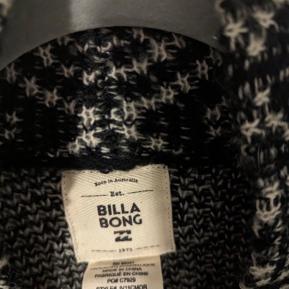 Women's BillaBong Sweater, Black/White,